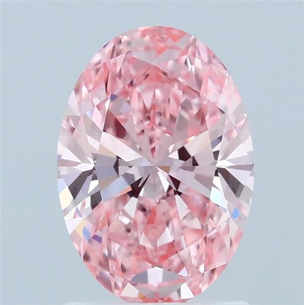 1.37ct Oval FANCY VIVID PINK VVS2 Lab Created Diamond