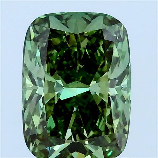 1.53ct Cushion FANCY VIVID GREEN VS1 Lab Created Diamond