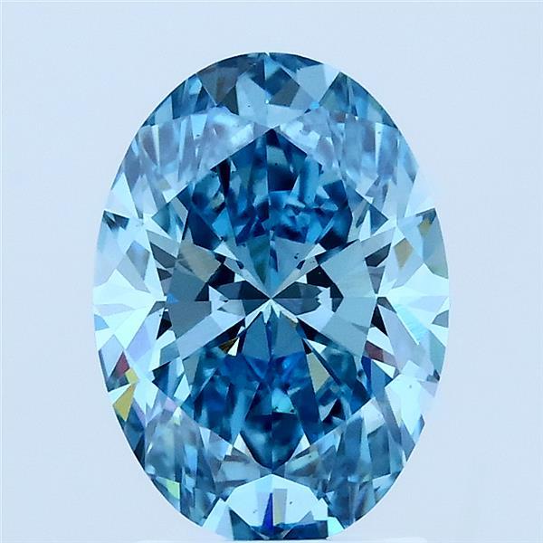 2.05ct Oval FANCY VIVID BLUE VS1 Lab Created Diamond