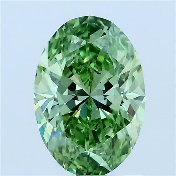 1.08ct Oval FANCY VIVID GREEN VS1 Lab Created Diamond