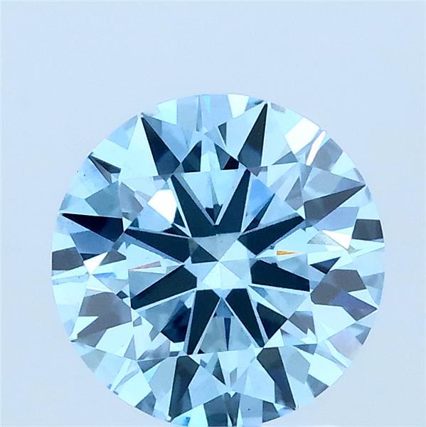 1.51ct Round FANCY VIVID BLUE VS1 Lab Created Diamond