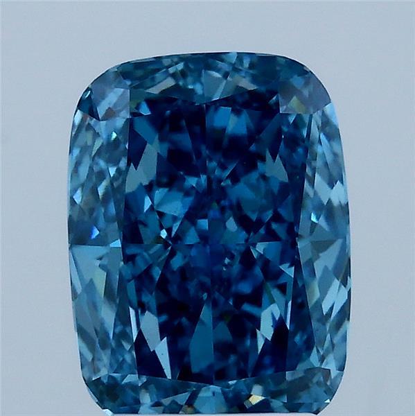2.61ct Cushion FANCY VIVID BLUE VS1 Lab Created Diamond