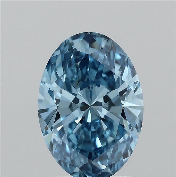 1.51ct Oval FANCY VIVID BLUE VS2 Lab Created Diamond