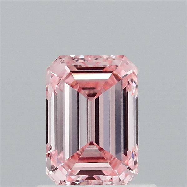 0.89ct Emerald FANCY INTENSE PINK VVS2 Lab Created Diamond