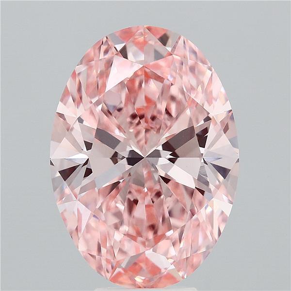 7.26ct Oval FANCY VIVID PINK VS1 Lab Created Diamond