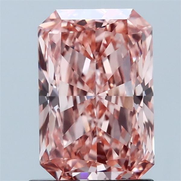 1.38ct Radiant FANCY VIVID PINK VVS2 Lab Created Diamond