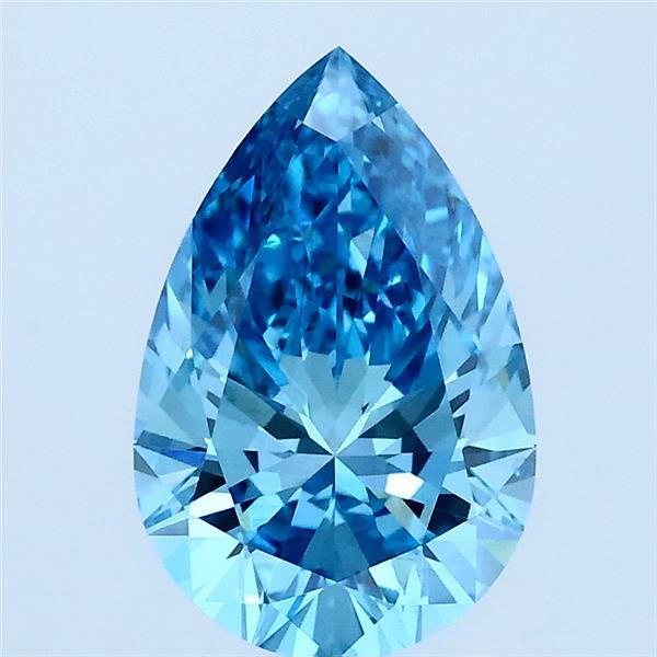 1.52ct Pear FANCY VIVID BLUE VS1 Lab Created Diamond