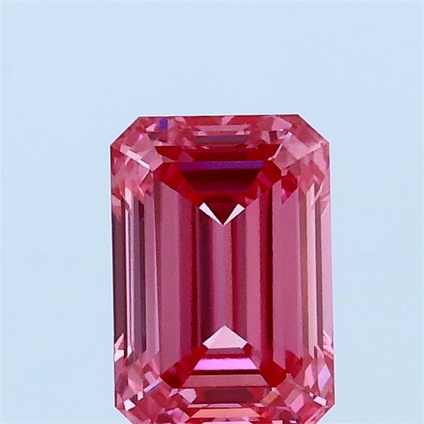 0.83ct Emerald FANCY VIVID PINK VVS2 Lab Created Diamond
