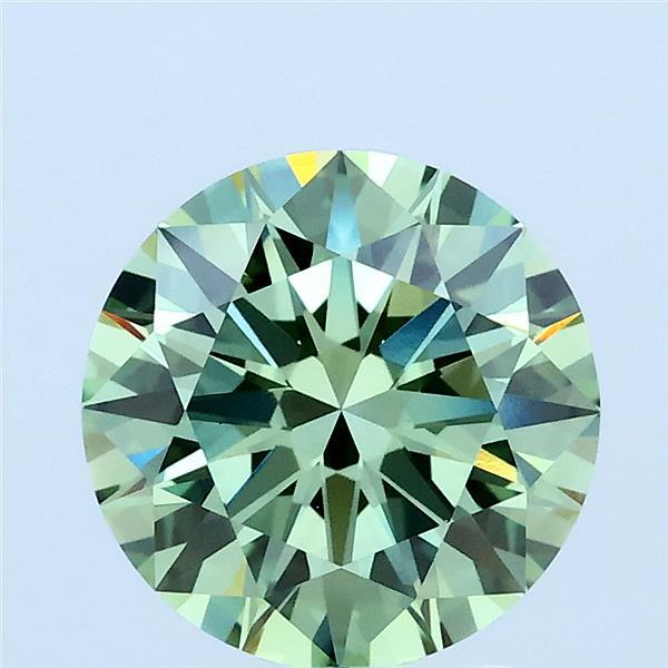 2.01ct Round FANCY VIVID GREEN VS1 Lab Created Diamond
