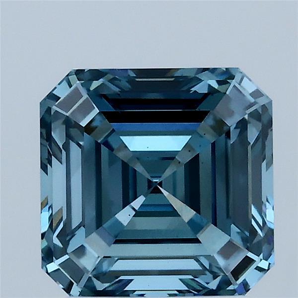 2ct Asscher FANCY VIVID BLUE VS2 Lab Created Diamond