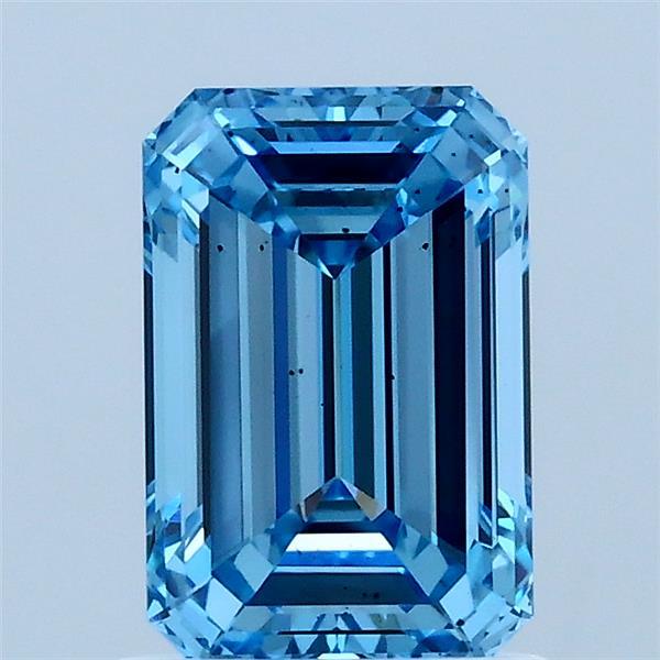 1.52ct Emerald FANCY VIVID BLUE VS2 Lab Created Diamond