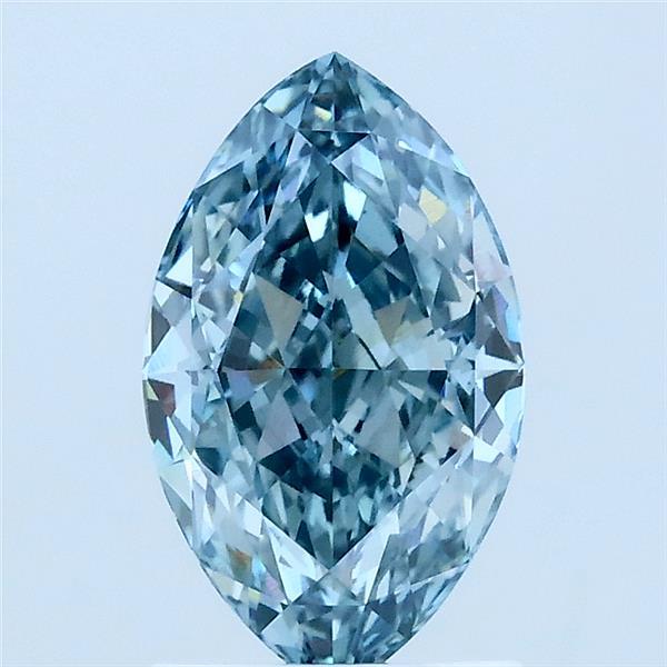 1.57ct Marquise FANCY VIVID GREENISH BLUE VS1 Lab Created Diamond