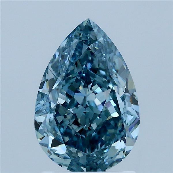 2.04ct Pear FANCY VIVID GREEN BLUE VVS2 Lab Created Diamond