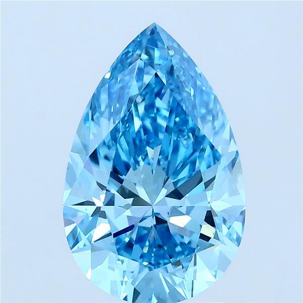 2.01ct Pear FANCY VIVID BLUE VS1 Lab Created Diamond