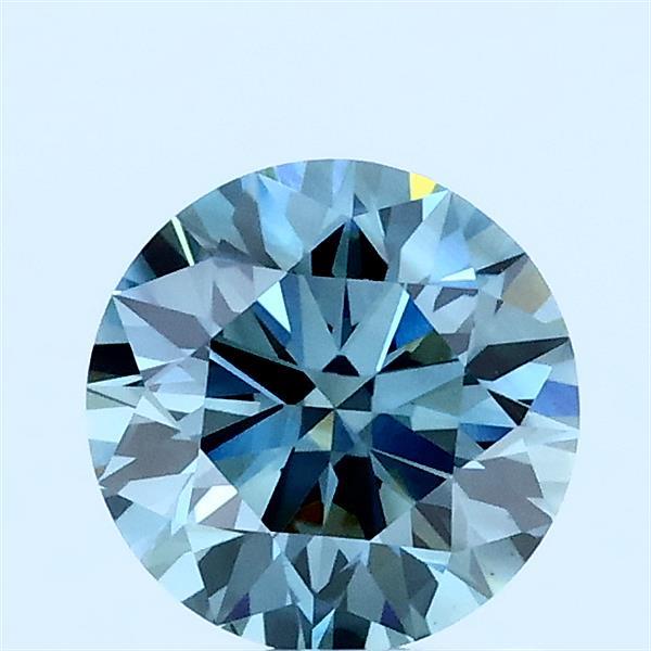 1.03ct Round FANCY INTENSE GREENISH BLUE VS1 Lab Created Diamond