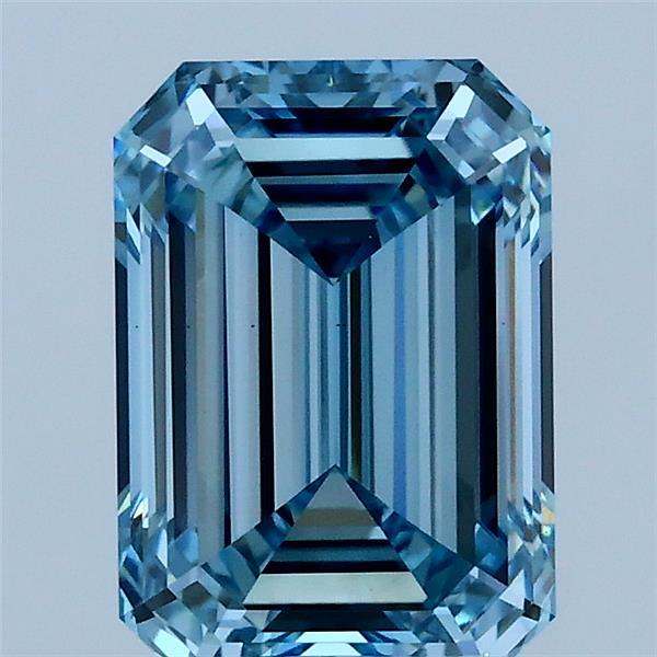 2.22ct Emerald FANCY VIVID BLUE VS1 Lab Created Diamond