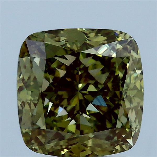 2.57ct Cushion FANCY INTENSE GREEN VS1 Lab Created Diamond