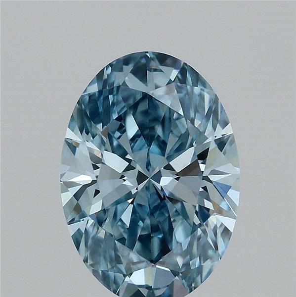 2.1ct Oval FANCY VIVID BLUE VS1 Lab Created Diamond