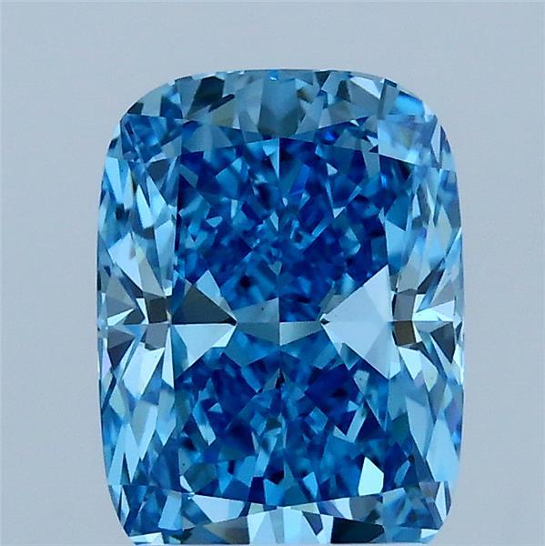 2.03ct Cushion FANCY VIVID BLUE VS2 Lab Created Diamond