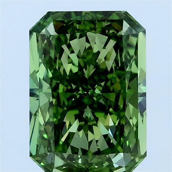 1.58ct Radiant FANCY VIVID GREEN VS1 Lab Created Diamond