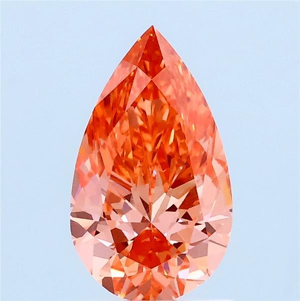 1ct Pear FANCY VIVID ORANGE PINK VS1 Lab Created Diamond