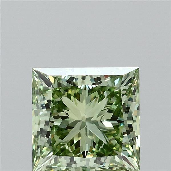 2.09ct Princess FANCY VIVID GREEN VVS2 Lab Created Diamond