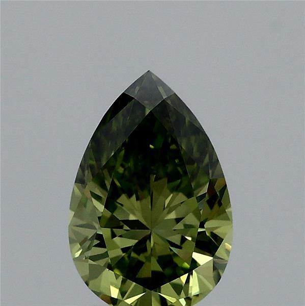 0.96ct Pear FANCY VIVID GREEN VVS2 Lab Created Diamond