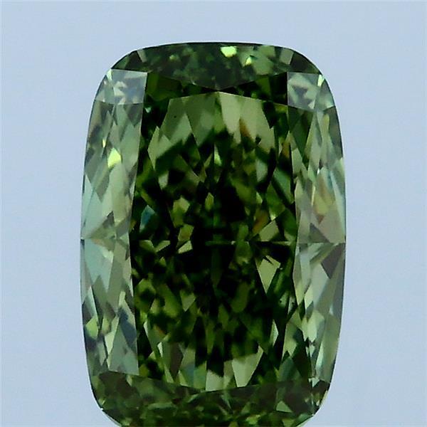 1.71ct Cushion FANCY VIVID GREEN VS1 Lab Created Diamond