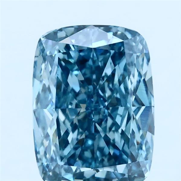 1.93ct Cushion FANCY VIVID GREENISH BLUE VS1 Lab Created Diamond