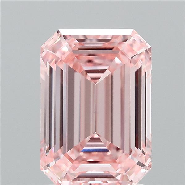 2.09ct Emerald FANCY INTENSE PINK VVS2 Lab Created Diamond