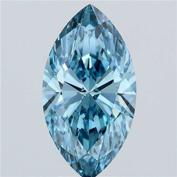 5.15ct Marquise FANCY VIVID BLUE VS1 Lab Created Diamond