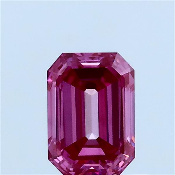 0.75ct Emerald FANCY VIVID PINK VVS2 Lab Created Diamond