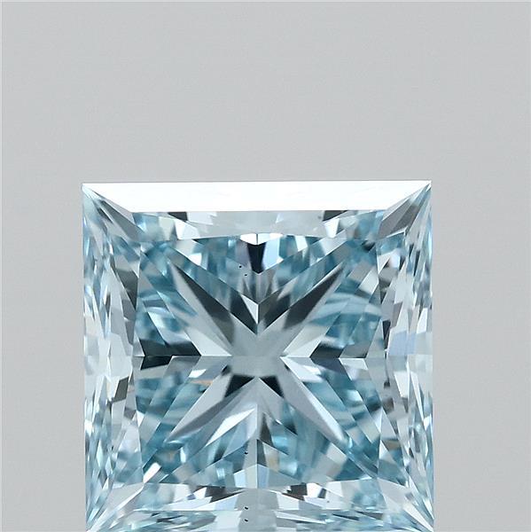 2.53ct Princess FANCY VIVID BLUE VS1 Lab Created Diamond