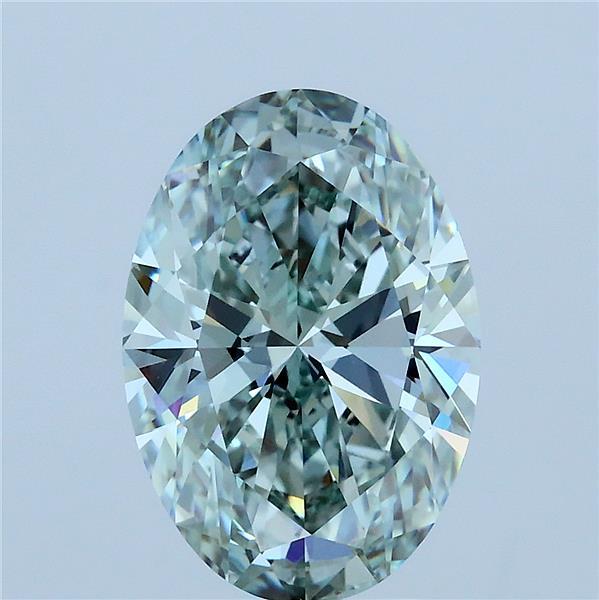 3.1ct Oval FANCY GREEN VVS2 Lab Created Diamond