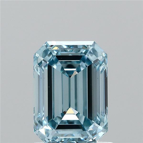 1.44ct Emerald FANCY INTENSE BLUE VS1 Lab Created Diamond