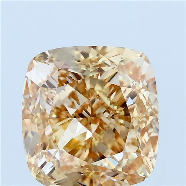3ct Cushion FANCY BROWNISH YELLOW VS1 Lab Created Diamond