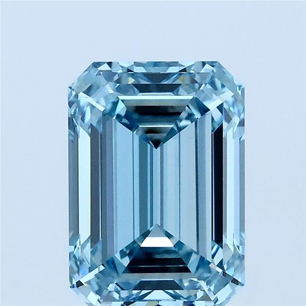 1.92ct Emerald FANCY VIVID BLUE VS1 Lab Created Diamond