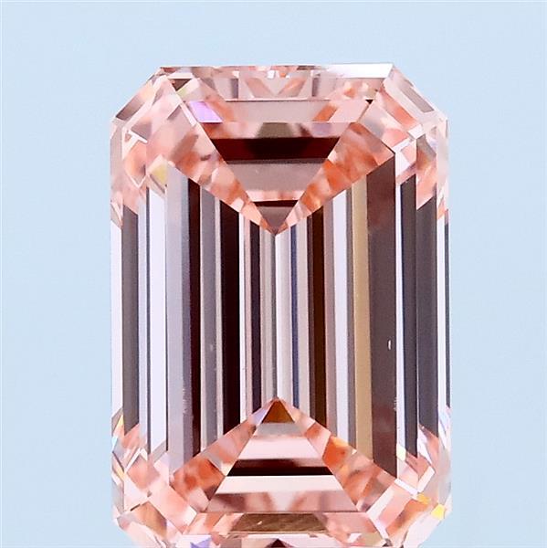 2.5ct Emerald FANCY INTENSE PINK VS2 Lab Created Diamond