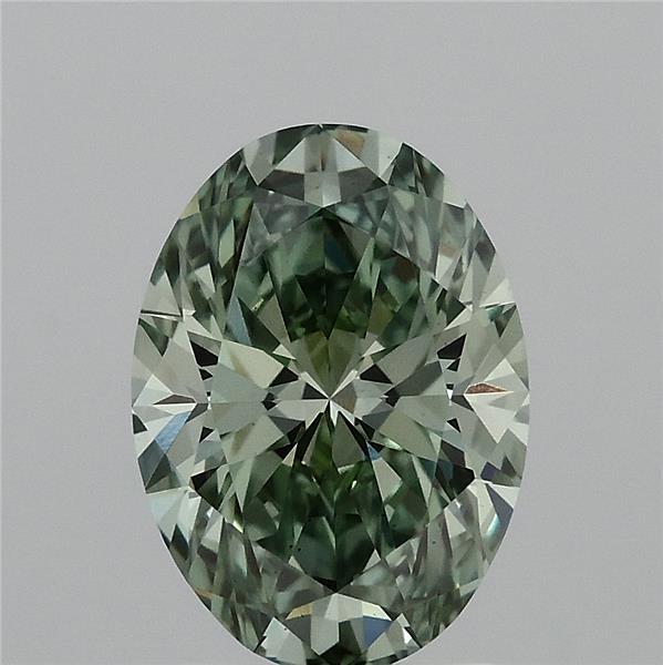 1.95ct Oval FANCY VIVID GREEN VS2 Lab Created Diamond