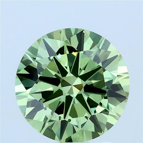 2ct Round FANCY VIVID GREEN VS1 Lab Created Diamond