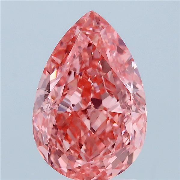 3.08ct Pear FANCY VIVID PINK VVS2 Lab Created Diamond