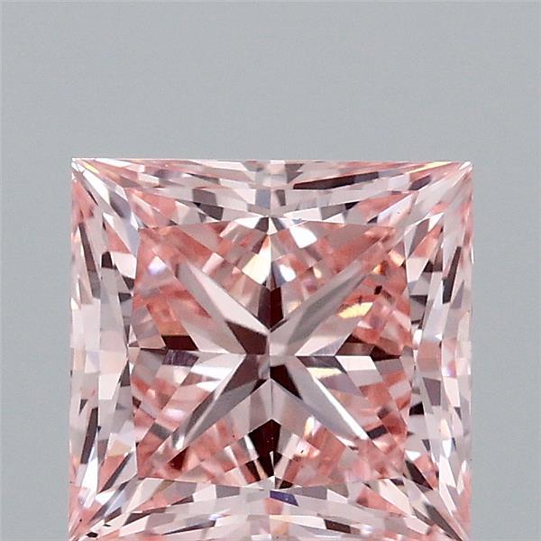 2.04ct Princess FANCY INTENSE PINK VS2 Lab Created Diamond