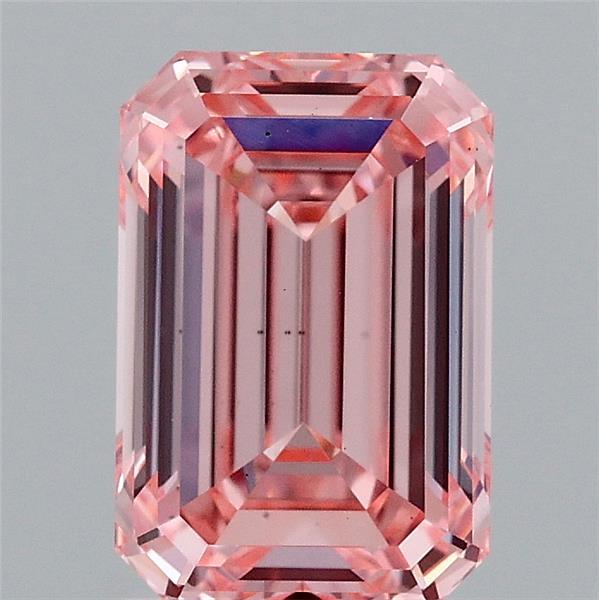2.05ct Emerald FANCY VIVID PINK VS1 Lab Created Diamond