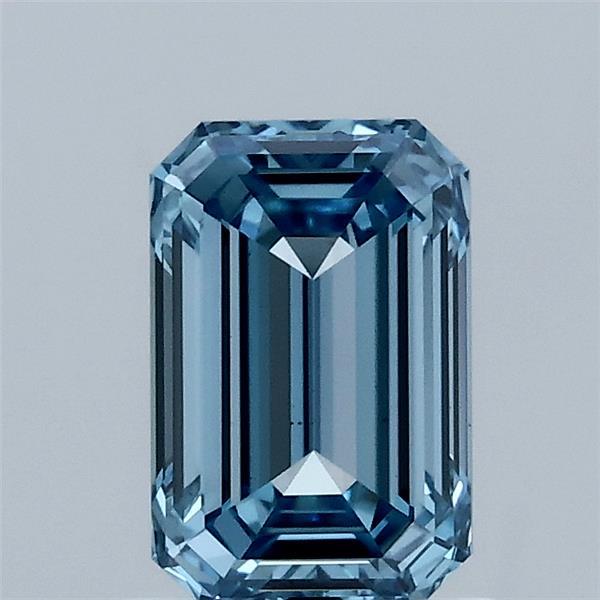 1.15ct Emerald FANCY VIVID BLUE VS1 Lab Created Diamond