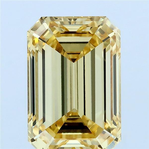 4.21ct Emerald FANCY INTENSE YELLOW VVS2 Lab Created Diamond