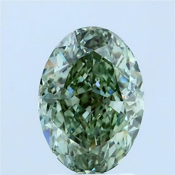 2.01ct Oval FANCY VIVID GREEN VS1 Lab Created Diamond