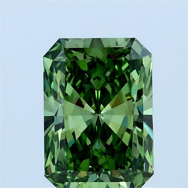1.16ct Radiant FANCY VIVID GREEN VVS2 Lab Created Diamond