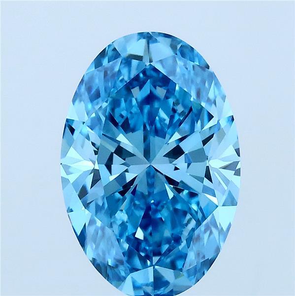 2.54ct Oval FANCY VIVID BLUE VVS2 Lab Created Diamond