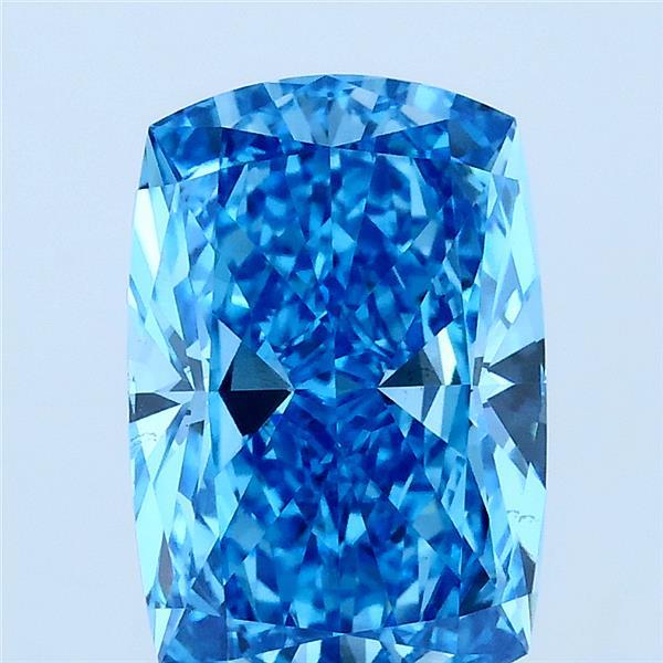 3ct Cushion FANCY VIVID BLUE VS1 Lab Created Diamond