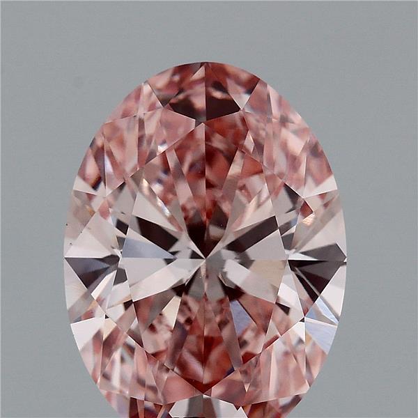 3.75ct Oval FANCY VIVID PINK VS1 Lab Created Diamond